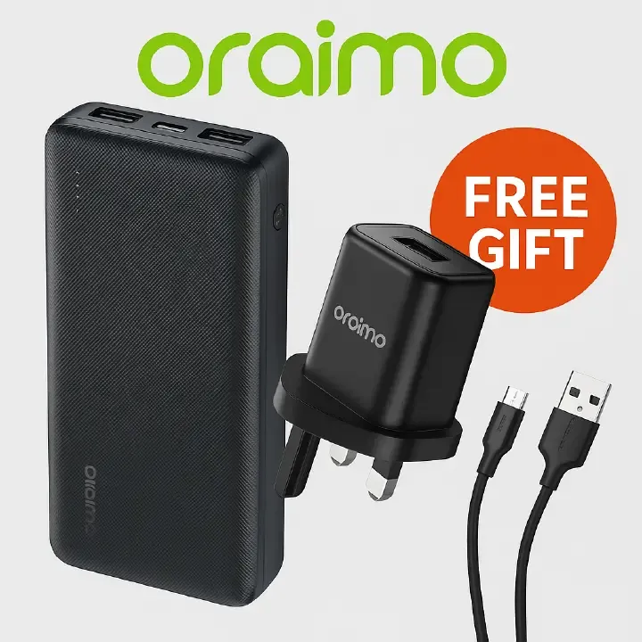 oraimo Traveler 12 20000mAh 12W Power Bank + Oraimo OCW-U37SP+M53 Cannon 3 Mini Charger 6W powerbank.webp