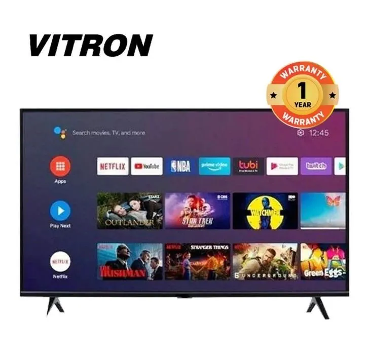VITRON 32" INCH BLUETOOTH TV HTC3200S,FRAMELESS 32 Inch Smart Android 11.0 TV Inbuilt Decoder HDMI USB Ports,Netflix,Youtube, APPSTORE 14 MONTHS WARRANTY+ 4 EXTRA GIFTS