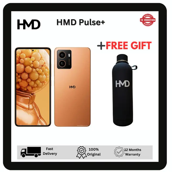 HMD Pulse+ 128GB+4GB 6.65" 90Hz Display 50MP+8MP Front/Rear Cameras 5000mAh Battery 10W Wired SuperFast Charge Android Nokia Smartphone Phone