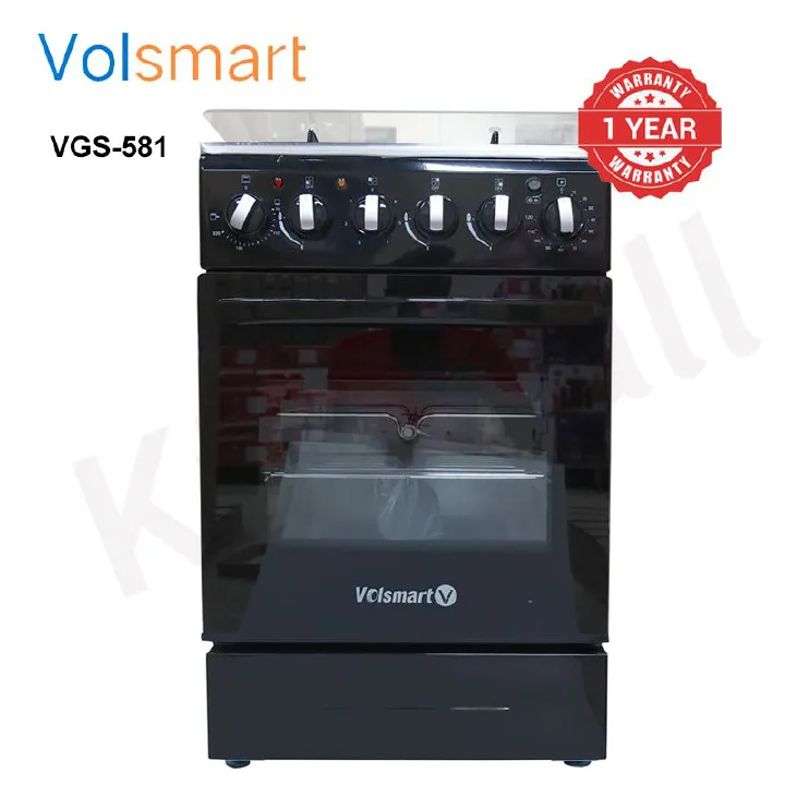 Volsmart 3 Gas + 1 Electric 4 Burners Automatic Lgnition VGS-581 Free Standing Gas Cooker Cooking Range with 60L Oven