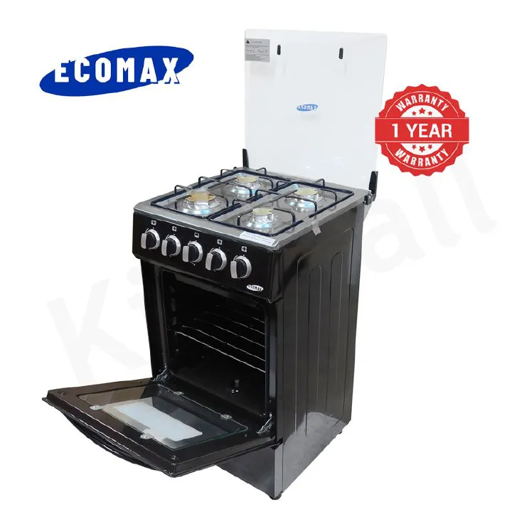 ECOMAX 4 Gas Cooker + Gas Oven 4 Burners Free Standing Gas Cooker Cooking Range with 60L Oven Automatic lgnition LX-680-4G 