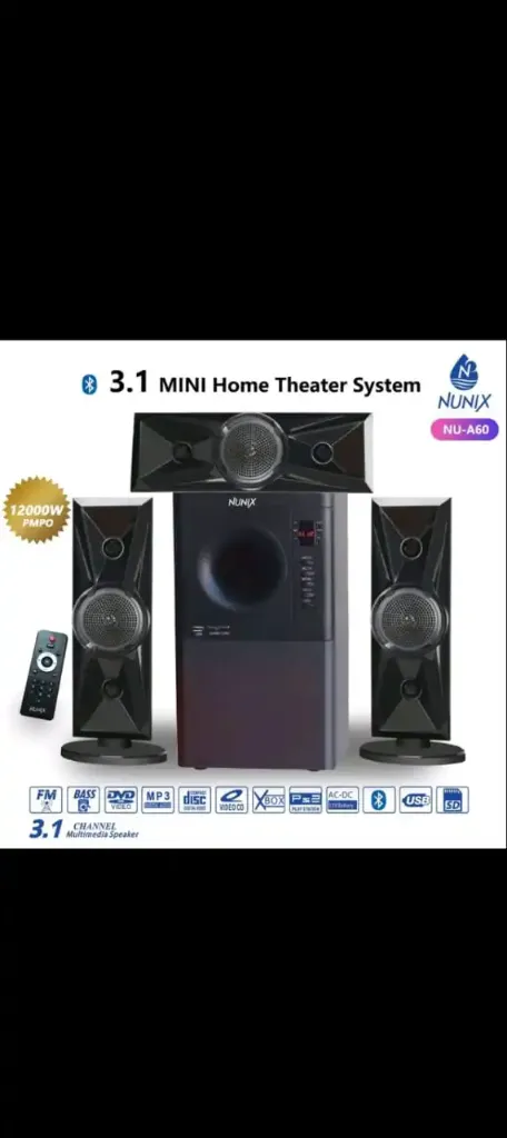 Nunix 3.1 channel Mini Home Theater System NU-A60 Multimedia Subwoofer Speaker System 