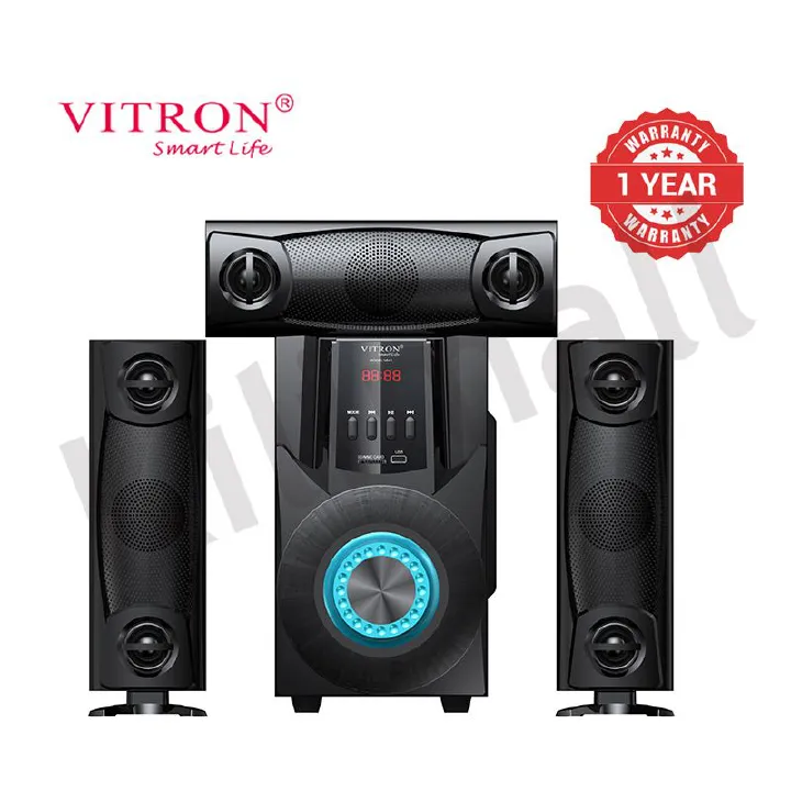 Vitron 3.1CHV641 X-Bass Home Theatre System with Remote Control BT Speaker System AC/DC Subwoofer Home Audilo System USB SD MP3 FM Radio 10000W