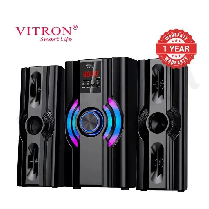Vitron 2.1CH Speaker System Multifunctional Woofer V520 Subwoofer with USB SD FM Bluetooth LED Display Remote Control AC/DC 8000W 