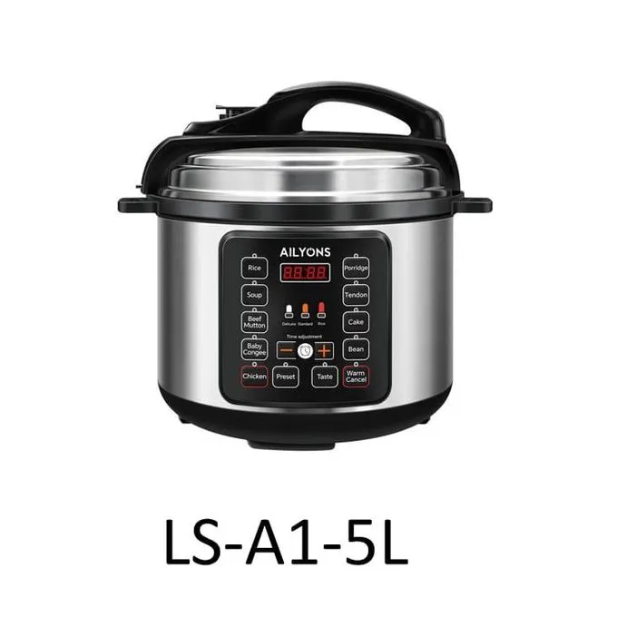 AILYONS LS-A1-5L Deluxe 5L Automatic Electric Pressure Cooker 900W Silver (1YR WRTY)
