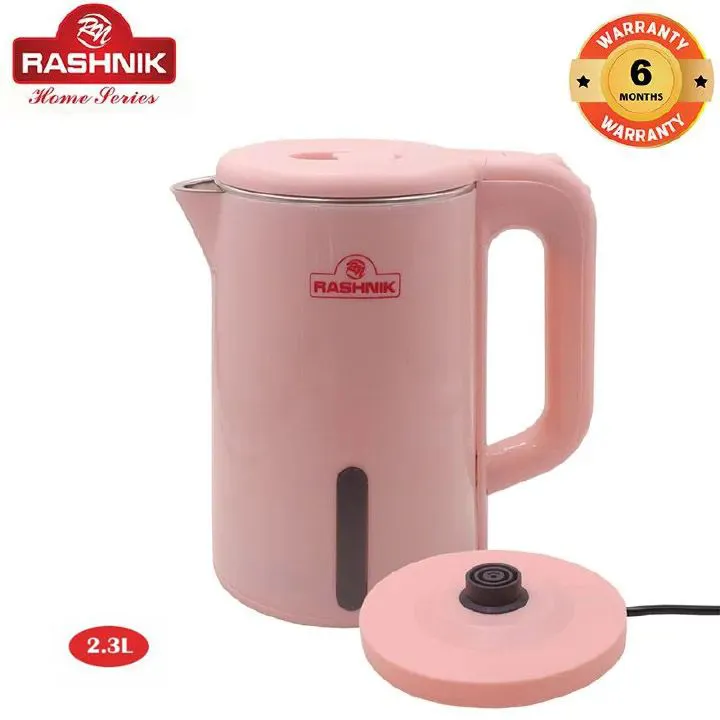 RASHNIK RN-1155 2.3L 1500W Electric Kettle Plastic Insulated Double walled body enablesto keep water hot for Longer Duration Over heat Protection 