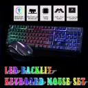 Keyboard And Mouse Set Usb Luminous Mechanical Keyboard/Mouse Combo For PC Laptop Computer Game Office Colorful Backlight Gaming Keyboard Wired Usb Light Gaming Keyboard Suitable For All Types Games