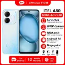 Itel A80 128GB ROM+8(3+5) RAM 6.7" 120Hz Screen 4G Network Dual SIM Phone 50MP Camera 5000mAh Battery Type-C Charging Fingerprint Unlock Android 14 Smart Phones