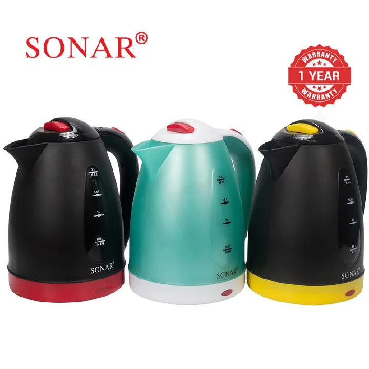 Sonar 2L 1500W Electric Kettle Energy Efficiently Heater Jug Cordless Electric Kettle 1.5M Power Cord SR-P2
