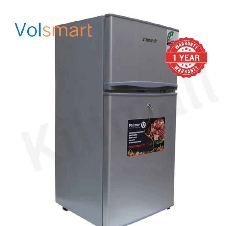 Volsmart 108L Double Doors VL-BCD108 Fridge Freezer Energy Saving Refrigerator with Lock and Keys (White)